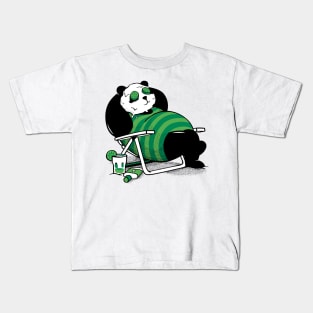 Cool Retro Panda Sunset 80s Summer Kids T-Shirt